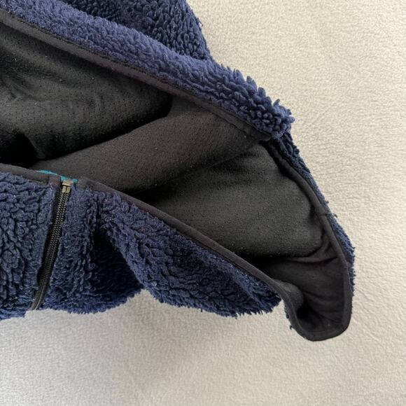 Vintage Orvis Vest Men's XL Blue Fleece Sherpa Deep Pile Pockets Preppy 90s USA - Picture 10 of 11